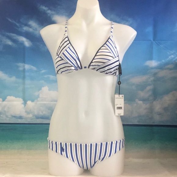 Polo Ralph Lauren Swimsuit Striped 2pc Bikini 2XS - Picture 1 of 2